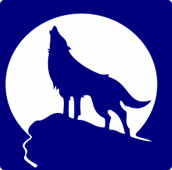 Logo Blue Wolf Howling - Alternative Clipart Design •