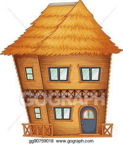 EPS Illustration - Two stories hut made of bamboo. Vector ...