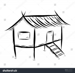 Nipa Hut Sketch at PaintingValley.com | Explore collection ...