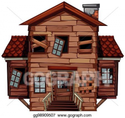 Vector Art - Wooden house in poor condition. EPS clipart ...