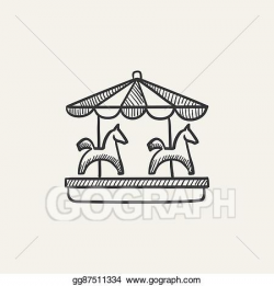 Vector Art - Merry-go-round sketch icon. EPS clipart ...