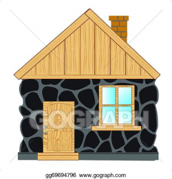 EPS Vector - House from stone. Stock Clipart Illustration ...