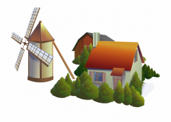 Hut Clipart Village India - Windmill Free PNG Images ...