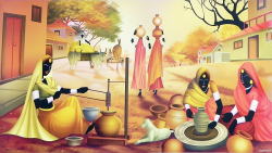 Indian Rural scene - Poster - 20 x 39 inches - Unframed ...