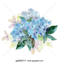 Vector Clipart - Illustration of hydrangea flowers . Vector ...