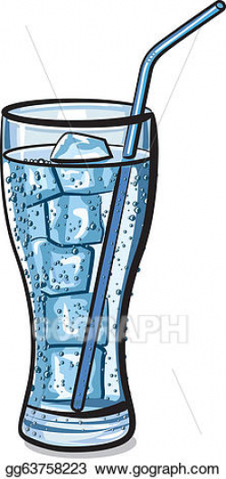 Vector Illustration - Glass of fresh cool carbonated water ...