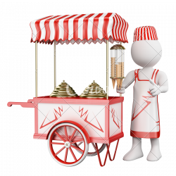 3D Traditional Ice Cream Cart - Photos by Canva