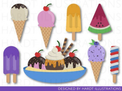 Ice Cream Clipart, Popsicle Clipart, Dessert Clipart, Ice ...