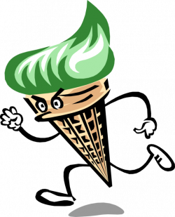 Humanoid Ice Cream Man Running - Vector Image