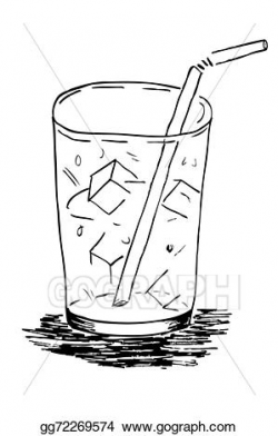 Vector Illustration - Doodle glass with ice cube. EPS ...