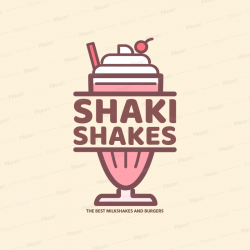 Ice Cream Parlor Logo Maker with Milk Shake Clipart 1233e