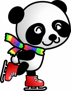 Clipart - skating panda