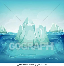 Clip Art Vector - Iceberg inside ocean landscape. Stock EPS ...