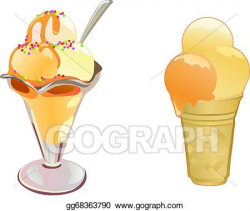 Vector Stock - Caramel ice cream. Clipart Illustration ...