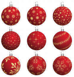 Large Transparent Red Christmas Balls Collection PNG Clipart ...