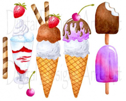 Watercolor ice cream clipart, Ice crean clipart, Colorful ice cream clip  art, Ice cream illustration, Food clipart, Ice cream party clipart