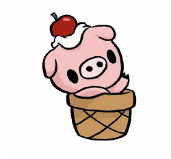 kawaii pig icecream freetoedit - Sticker by Mccn