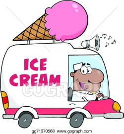 EPS Illustration - African american ice cream man. Vector ...