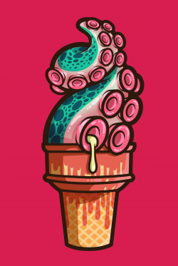 Personal illustration turning tentacles into ice cream ...