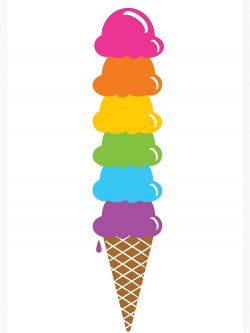Extra Tall Rainbow Ice Cream Cone | Spiral Notebook