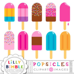 POPSICLE clipart 10 popsicles for Summer, sprinkles, orange ...
