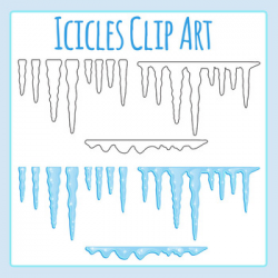 Icicle for Cold, Frozen or Winter Theme Clip Art Set for Commercial Use