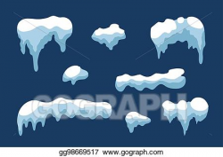 EPS Illustration - Snow ice icicle set. Vector Clipart ...