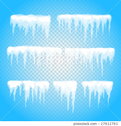 Vector icicle and snow elements clipart - Stock Illustration ...