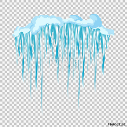 Vector icicle and snow elements clipart. Different snow cap ...