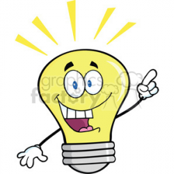 6124 Royalty Free Clip Art Light Bulb Cartoon Mascot Character With A  Bright Idea clipart. Royalty-free clipart # 389107
