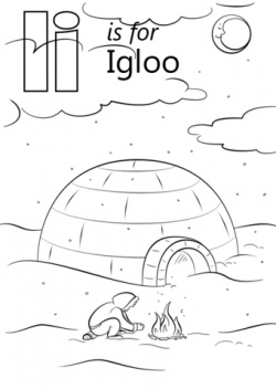 Letter I is for Igloo coloring page | Free Printable ...