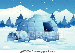 EPS Vector - Igloo in the north pole. Stock Clipart ...