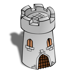OnlineLabels Clip Art - RPG Map Symbols: Round Tower