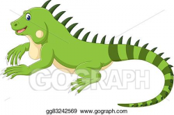 Vector Art - Iguana cartoon. Clipart Drawing gg83242569 ...