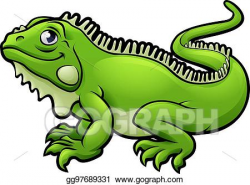 Vector Stock - Iguana lizard cartoon character. Clipart ...