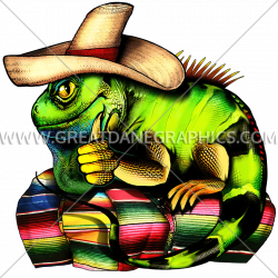Sombrero Iguana | Production Ready Artwork for T-Shirt Printing