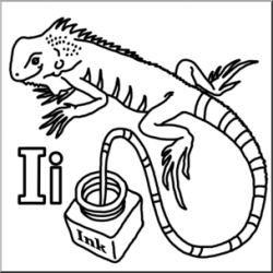 I is for Iguana - Alphabet Animal Clip Art - Letter I ...