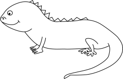 Black and White Iguana Clip Art - Black and White Iguana Image