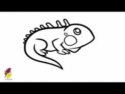 Iguana - Reptile Easy drawings - How to draw iguana - YouTube