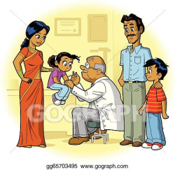 Vector Art - Indian family doctor visit. EPS clipart ...