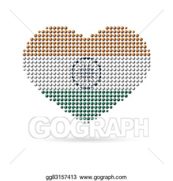 Vector Clipart - I love india, creative heart flag . Vector ...