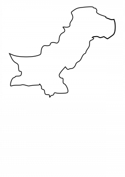 Clipart - Black outline map of Pakistan
