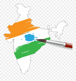 Painting Clipart Creative Art - India Map Outline - Png ...