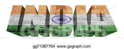 Drawing - India word. Clipart Drawing gg71387764 - GoGraph