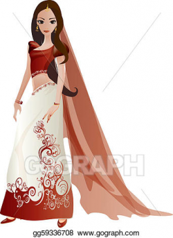 Vector Art - Indian bride. Clipart Drawing gg59336708 - GoGraph