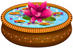 Indian Floating Candles and Lotus Transparent Clip Art Image ...