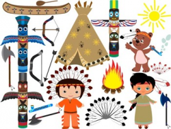 Native American, indian,Clip Art - PNG,EPS-Digital Clip Art Graphics, -053-