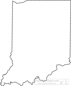 US State Black White Maps Clipart- indiana-outline-map-dotted-lines ...