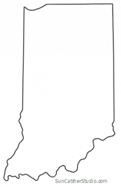 Indiana - Map Outline, Printable State, Shape, Stencil, Pattern