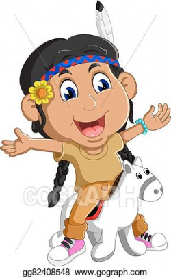 Vector Art - Girl american indians . Clipart Drawing ...